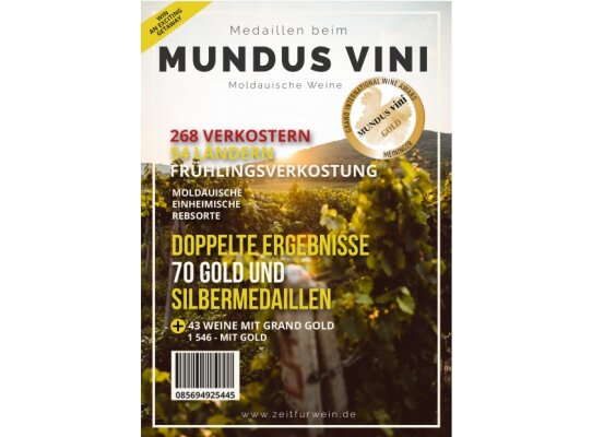 Moldawische Weine - das Land in Osteuropa, das die meisten Medaillen beim Mundus Vini-Wettbewerb gewonnen hat - Moldawische Weine - die meisten Medaillen beim Mundus Vini-Wettbewerb gewonnen hat